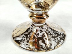 Cristallerie Italian Gold Fleck Sponge Pattern 16 oz Water Goblets Set of 4