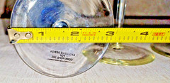 Rare Romanian Crystal Blue Drop Aquatic Etched Champagne Flutes 10″ Rare