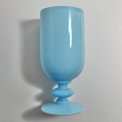 1930s French PORTIEUX VALLERYSTHAL Juice Glass / BLUE OPALINE / Very Rare