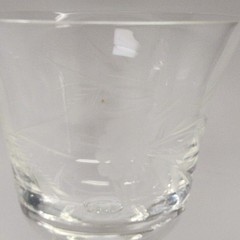 Unmarked Clear Etched Floral Wine Glasses Set 4 Decorative Stemware Barware