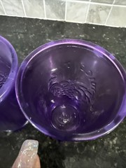 VTG MCM Indiana 5 Glasses Purple Juice Time Glasses Embossed Fruit See Detail
