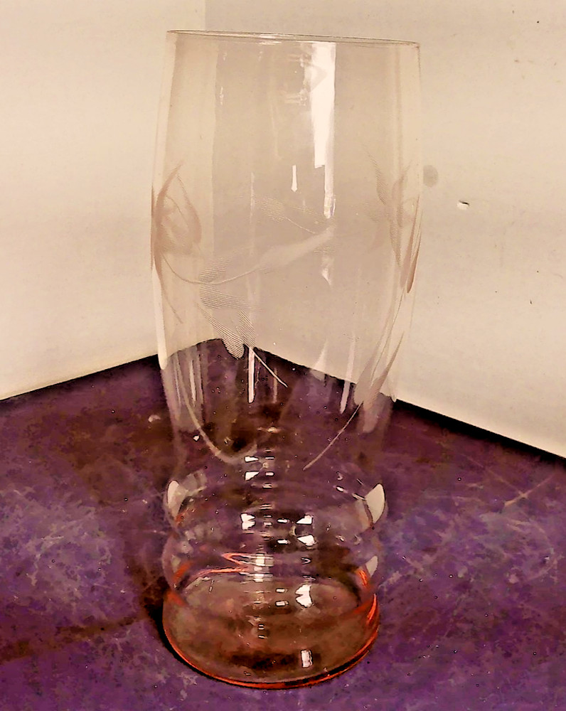 Etched Pink Depression Glass Dainty Vintage 1930’s