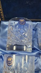 4-Thomas Webb England Crystal Lowball Tumbler Glasses In Org Box – Unused