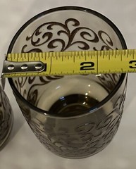 Vintage Set of 2 Brown Raised Swirl Glasses 5” X 2.75” Possibly Libbey