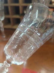 Vintage Tall Libby Rock Crystal Wine Footed Stems Glasses Glass Set Elegant…