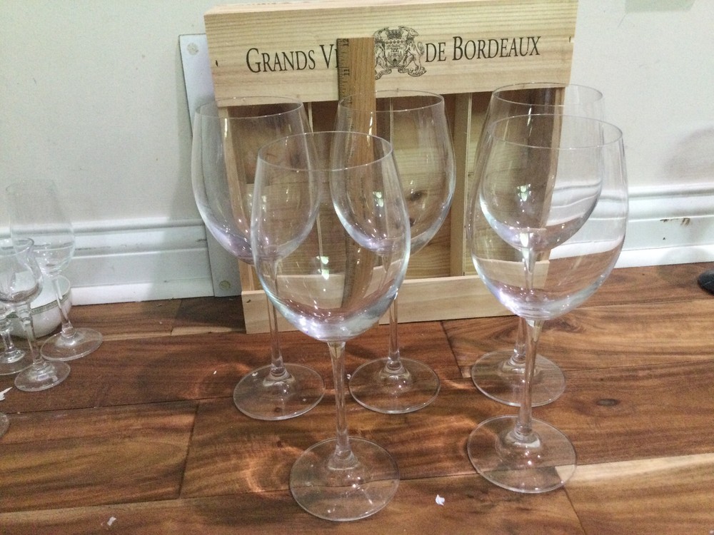 set 5 Large 10.5» Oversized Crystal Stemmed Wine Glasses 29 oz Pottery Barn