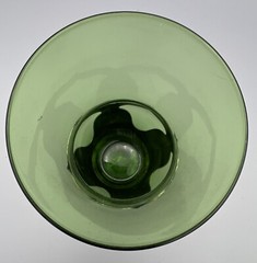 2 Farber Brothers Chrome Craft Forrest Green Glass 10oz Tumblers
