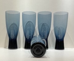 MCM Imperial Glass – Ohio Reflection Blue Set Of 5 Iced Tea Glasses 8″