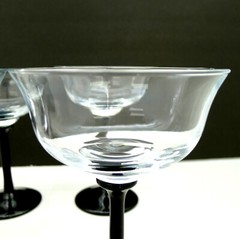 Hock Wine Glass Ameriana Black Straight Stem Luminarc Cristal D’Arques Set of 5