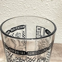 Cocktail Recipe Glass, Bartender Drink Recipe Glass, Vintage Federal Glass
