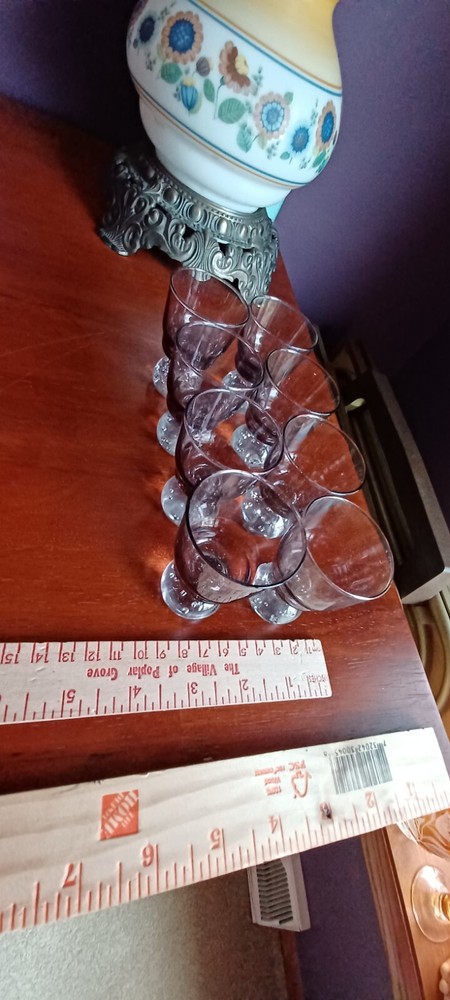 Portugal 8 of Raindrop Snow ball base Amethyst Handblown liqueur Shot Glasses