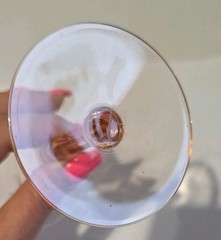 Pink Depression Etched Floral Champagne Wine Cocktail Glasses Set Of 2 Delicate