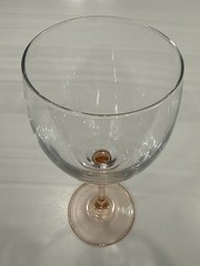 CRISTAL D’ARQUES France Vintage Durand Simple Pink Stemmed Wine Glass 7.75″