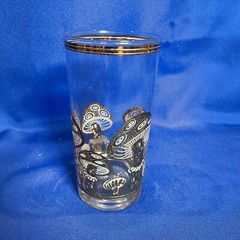 Vintage 3 Signed MCM 22k Culver Mushroom Barware Bar Highball Cocktail Glasses