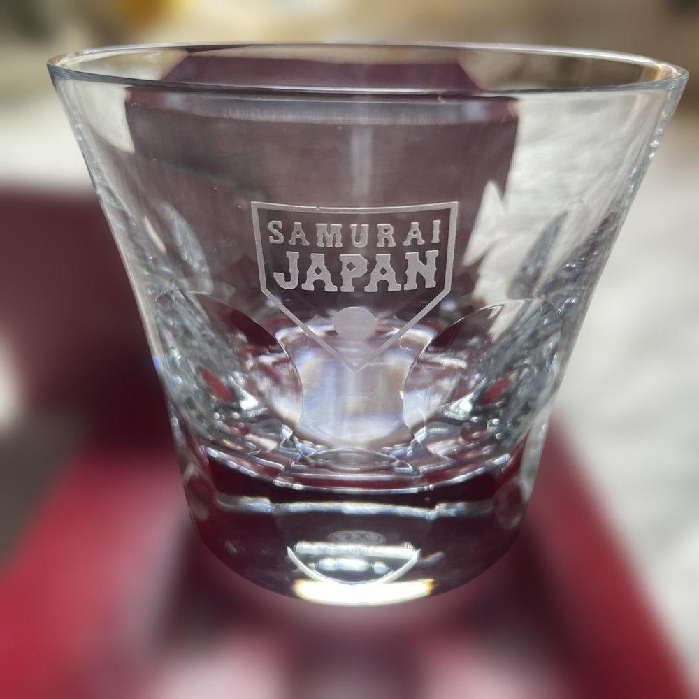 Baccarat Beluga Rock Glass with Samurai Japan Logo