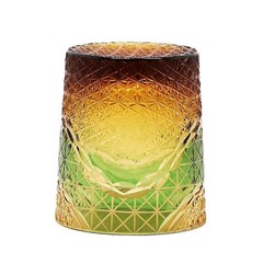 9oz Amber Green Edo Kiriko Whiskey Glass Crystal Glass Bourbon Glasses 270ml
