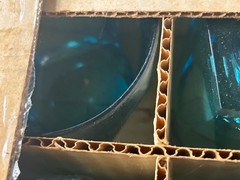 Dozen 12 Capri Hazel Ware Gothic Aqua Blue Glasses NEW NOS Boxed B-76 9 OUNCES