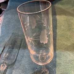 Princess House Bordeaux Fluted Champagne Two Glasses. See Pictures.