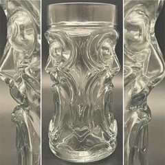 Anchor Hocking 4pc 10024S Screamin’ Tiki Drinking Glasses c2013 USA 6.25″t 16oz