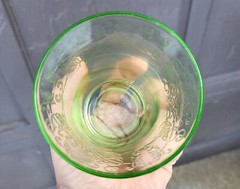 Florentine Green Depression Glass Tumbler 4-1/8″ Hazel Atlas 8 oz Vintage 1930s