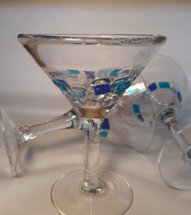 4 Mid Century Modern Art Glass Martini Glasses