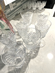 Waterford Alana Water Wine Goblet Glasses Set of 7 legant Vintage Crystal Signed