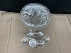 8 Piece Set ~ Galway Erin Irish Crystal Cordial Glasses w/Decanter & Stopper
