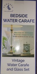 Yungala Bedside Water Carafe and Glass Set Clear 32oz Embossed Tumble Up