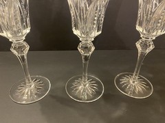 (3) JG Durand Cristal D’Arques Vincennes Crystal Water Goblet 9 1/2” France EUC