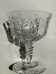 Vtg Cut Crystal Champagne Coupe Sherbet 5 Glasses Stemware Possibly Pairpoint?