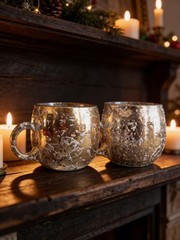 Mid Century Gold Splatter Creamer Sugar Bowl Set Mercury Glass Atomic MCM