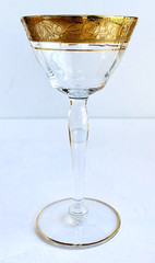 Tiffin-Franciscan 24K Gold Rimmed Rambler Rose Wine/Cordial Glasses (4) – 5 3/8″