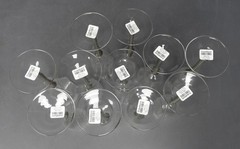 Crate & Barrel Lot of 11 Silver Stem Champagne Flute Glasses 605-743