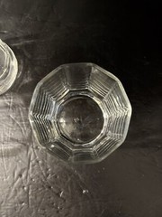 Vintage Anchor Hocking Essex Clear 10 Panel Footed Juice Glasses 6 oz Set 4