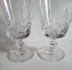 Stuart Glengarry Cambridge Sherbet Water Wine Glasses Set Of Two Diamond Cut
