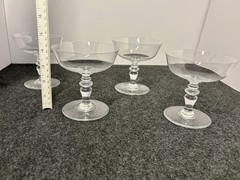 Set of Four Baccarat Crystal Provence Champagne Sherbet Glasses 4 3/8 in. High