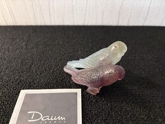 Daum France Crystal Parakeet Pair