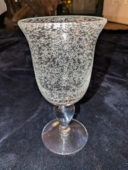 Vintage Artland IRIS CLEAR Bubble Art Glass Footed Water Goblet New Replacement