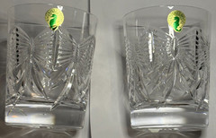 Waterford Millennium Series Pair Happiness Double Old Fashions Glass NIB 115690