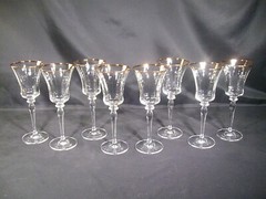 Mikasa Jamestown Gold Trim Water Goblets Set of 8