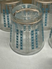 SET OF 8 MCM BLUE & GREY GLASSES 3” EXCELLENT ANCHOR?? ATOMIC ??