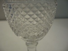 EAPG Cordial Glass Clear Diamond 4 1/4″ Height VGC