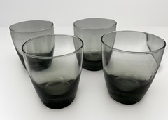 Libbey Smokey Gray Tumblers 8 oz Rounded Bottom. Four Available, sold separately