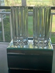 Set of (2) Mikasa Marquis 5 ¾ Vertically Cut Highball Glasses.