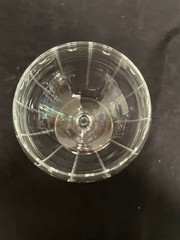 Lenox Staccato Balloon Wine Glass Cut Crystal Lines & Ovals