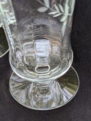 5 Libbey Rock Sharpe Alpine Glasses ~ Water Wine Gobet Footed Paneled Etched Vtg