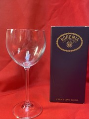 Bohemia Czech Republic Clear Crystal 200ml Wine Glasses Calice Vino #40656
