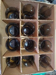 Libbey Chocolate BelAire 24 Piece Tumbler Set Complete Brown Amber Glasses Cups