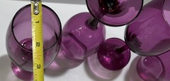 Set of 4 Libbey Premiere Plum Purple Amethyst White Wine Glasses 8″ Vintage