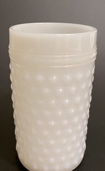 Anchor Hocking White Milk Glass ENGLISH HOBNAIL Tumbler Glass 4.5″ VINTAGE